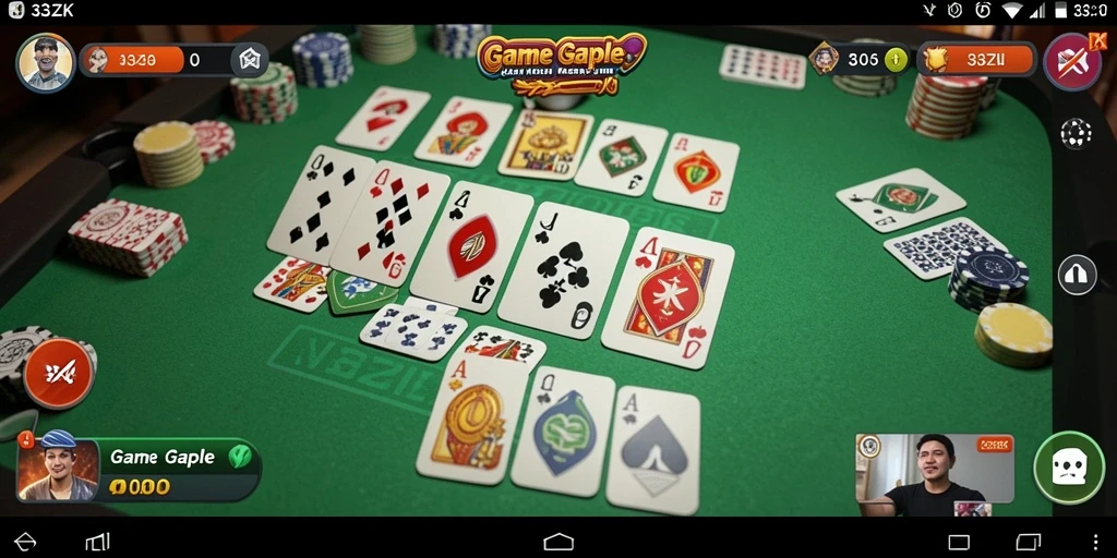 Gameplay seru Gaple di 33ZK yang menarik.
