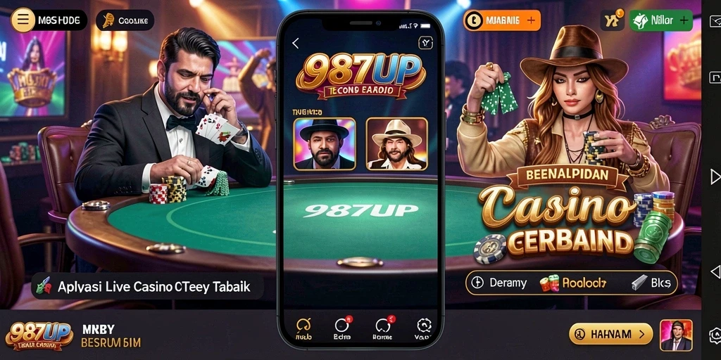 Screenshot gameplay 987UP menunjukkan suasana kasino langsung yang mendebarkan.