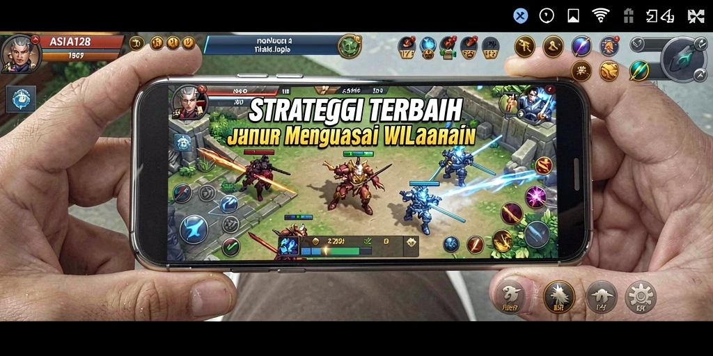 Tampilan gameplay <strong>ASIA128</strong> yang menegangkan saat mengatur strategi pertempuran.