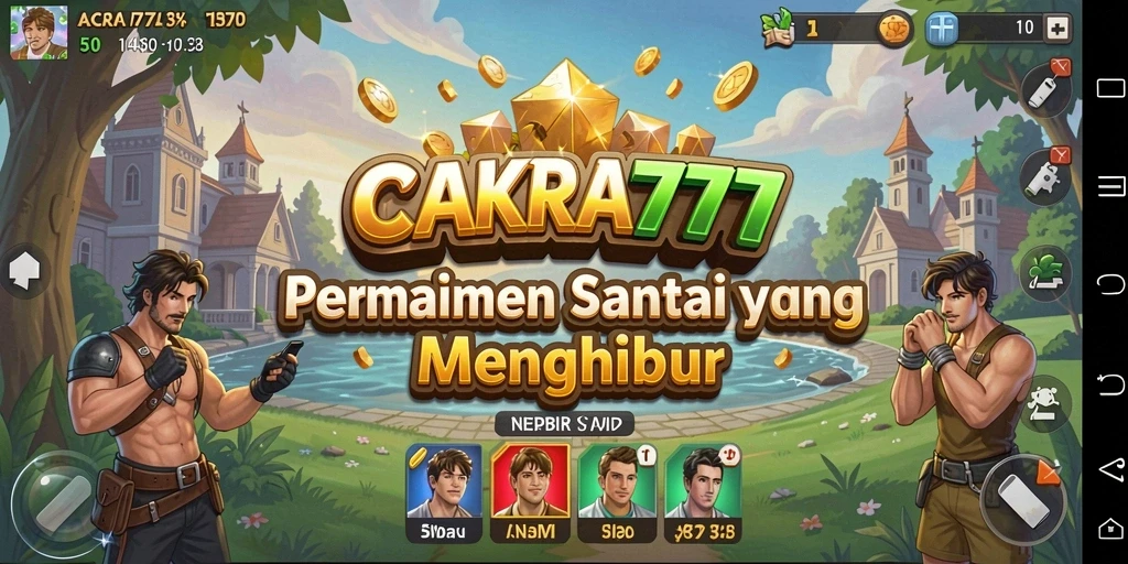 Tampilan gameplay CAKRA777 yang cerah dan menyenangkan.
