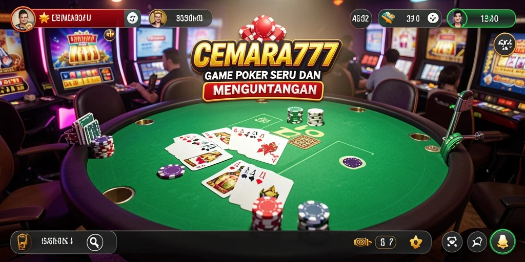 Tampilan gameplay seru di CEMARA777 menunjukkan keseruan permainan Poker.