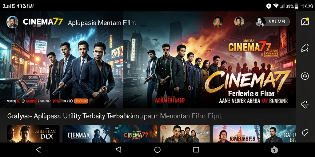 Tampilan antarmuka CINEMA77 yang modern dan intuitif.
