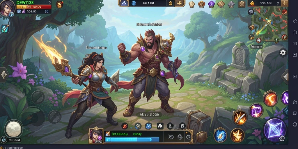 Screenshot gameplay DEWI138 dengan aksi pertarungan yang mendebarkan.