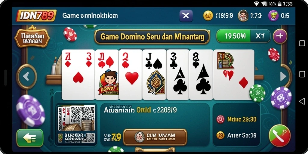 Tampilan gameplay IDN789 yang mendebarkan saat bermain domino.