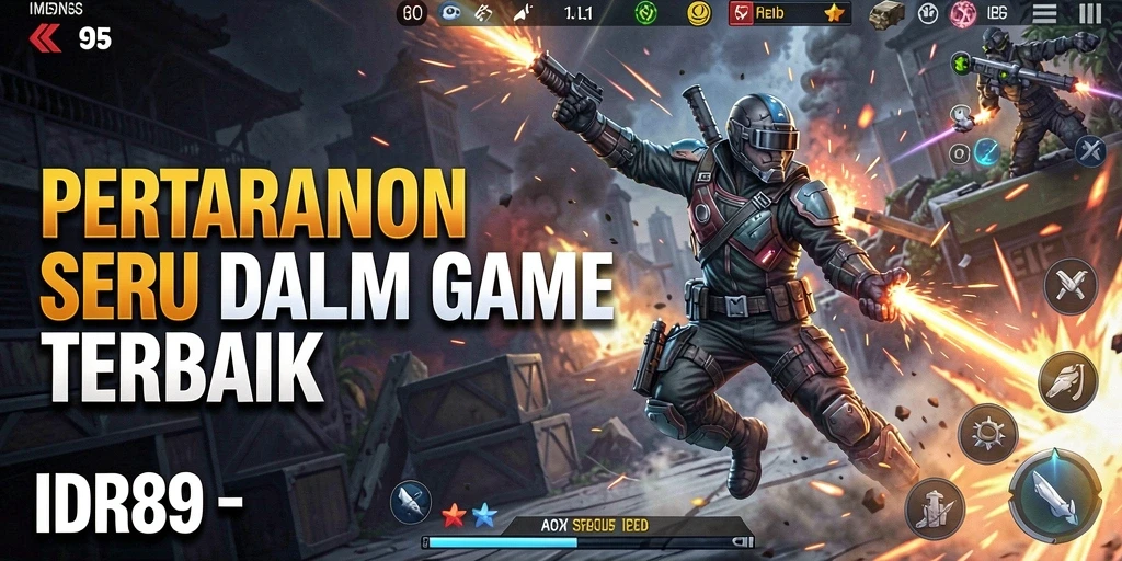 Screenshot menunjukkan karakter beraksi dalam pertarungan intense di IDR89.