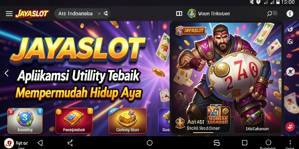 Screenshot utama JAYASLOT menampilkan antarmuka aplikasi yang intuitif dan fitur-fitur bermanfaat.