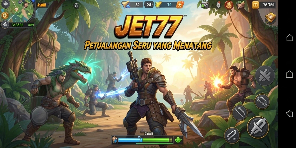 Screenshot game JET77 yang menampilkan aksi seru di dunia petualangan.