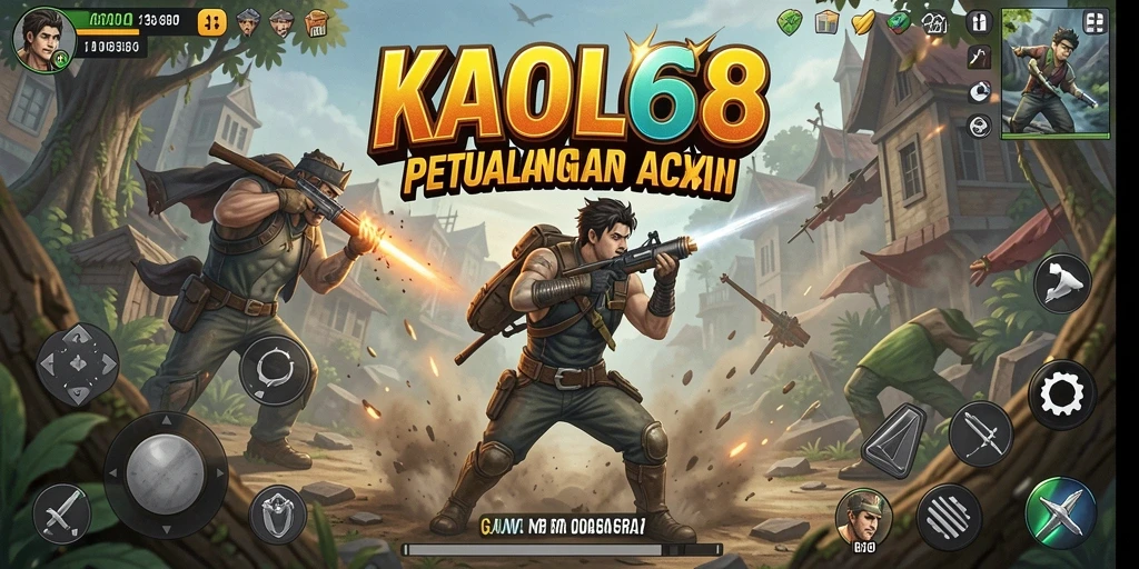 Screenshot KAOL68 menampilkan aksi pertempuran yang mendebarkan dan karakter unik.