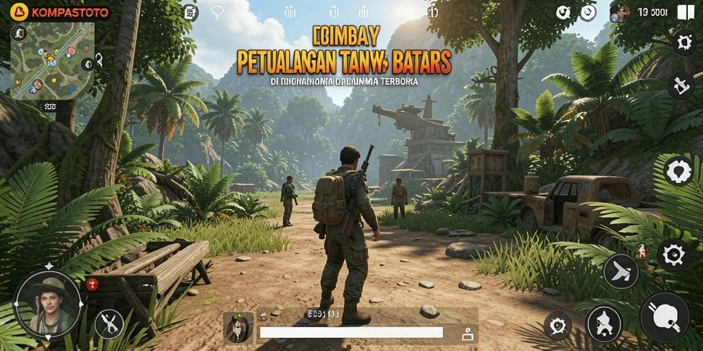 Gameplay KOMPASTOTO yang menampilkan dunia terbuka yang luas.