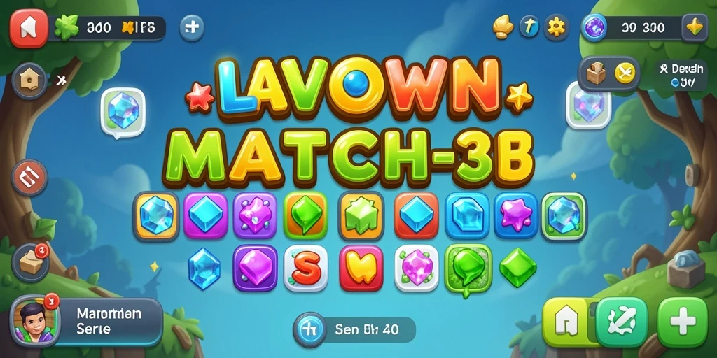 Screenshot LAVOWIN yang menampilkan serunya permainan Match-3.