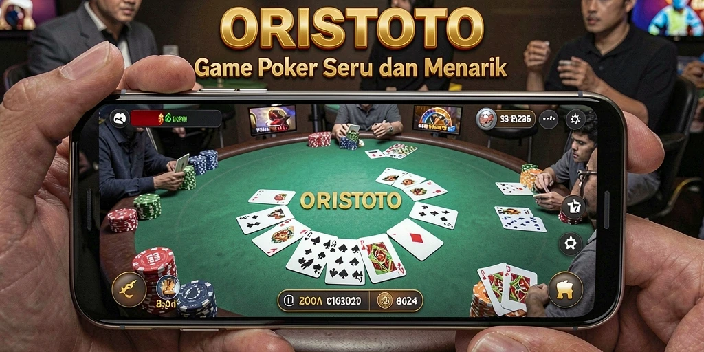 Tangkapan layar ORISTOTO menampilkan gameplay poker yang seru.