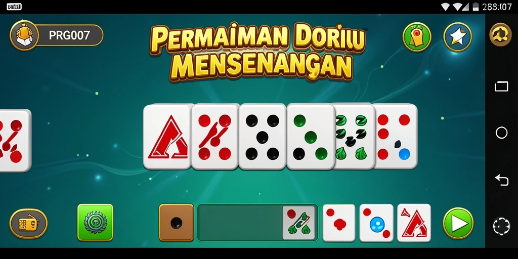 Tangkapan layar gameplay PRG007 menampilkan aksi domino yang seru.