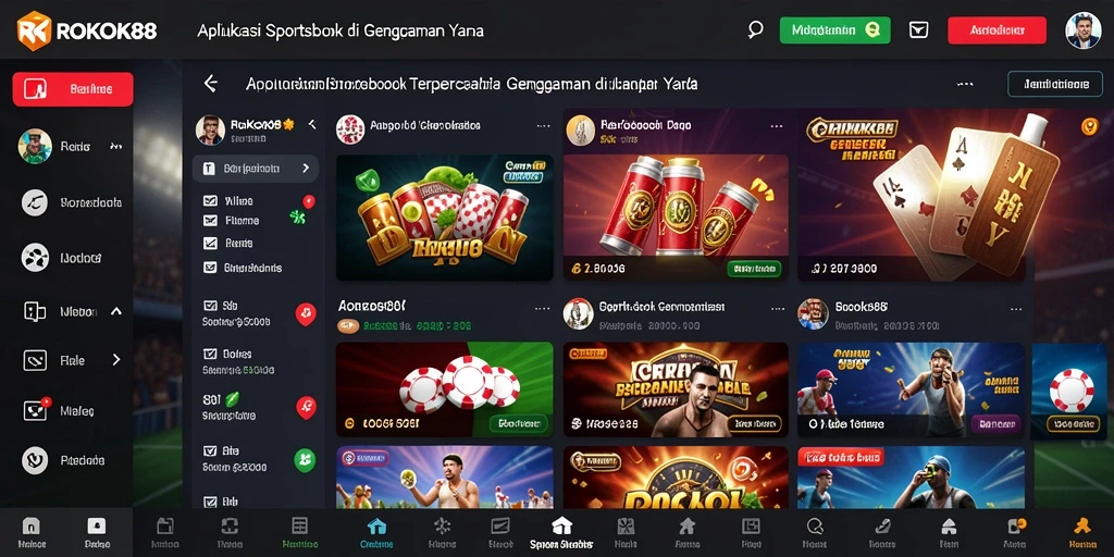 Screenshot gameplay <strong>ROKOK88</strong> menampilkan fitur taruhan olahraga secara langsung.