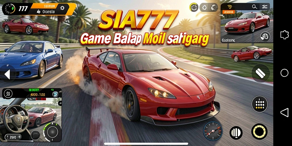 Tampilan gameplay menegangkan di SIA777 dengan balapan yang intens.