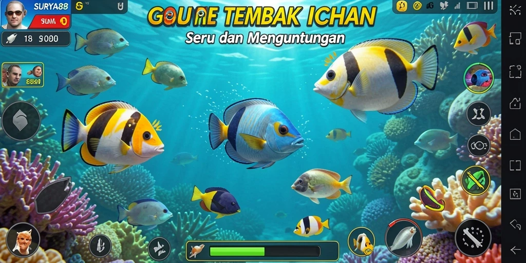 Gameplay seru Tembak Ikan di SURYA88 dengan grafis menarik.