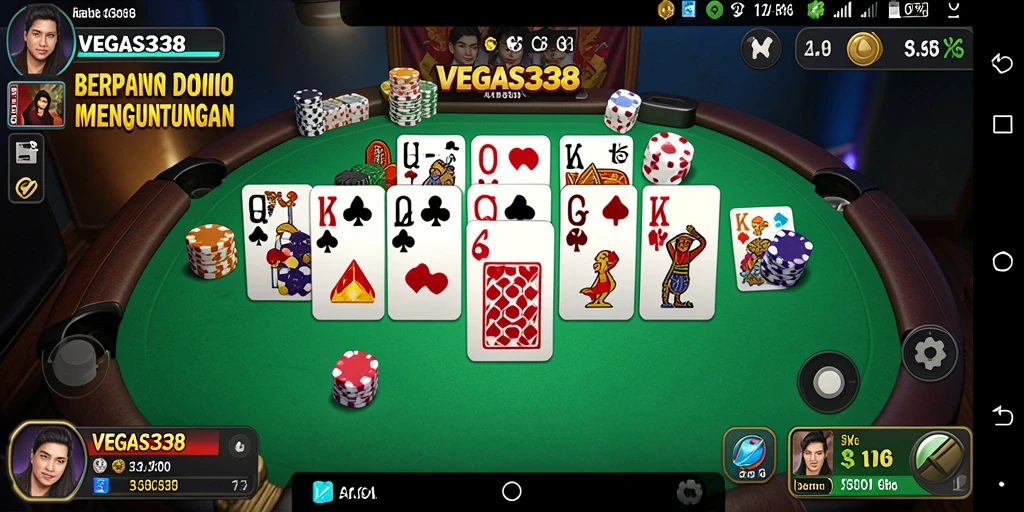 Tampilan menarik dari gameplay Domino di VEGAS338.