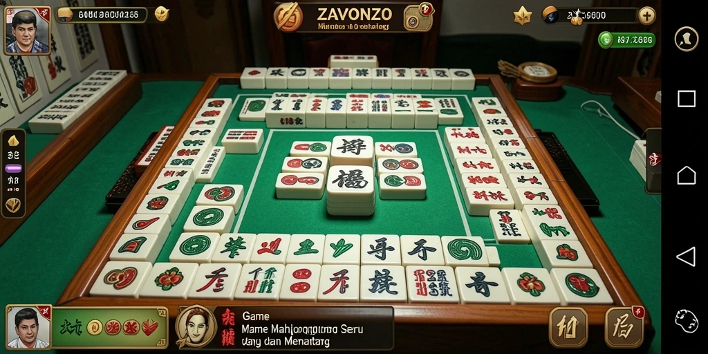 Tampilan gameplay Mahjong yang menarik di ZAVONZO.